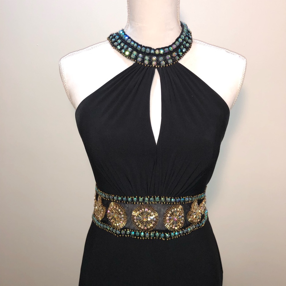 Beaded halter prom dress